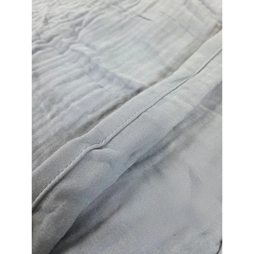 OEKO TEX Certified Bamboo Blend Twin Flat Sheet Slate Blue 66x88in